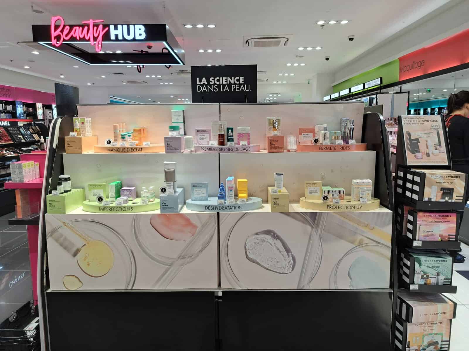 animation pour l'habillage d'une gondole sephora