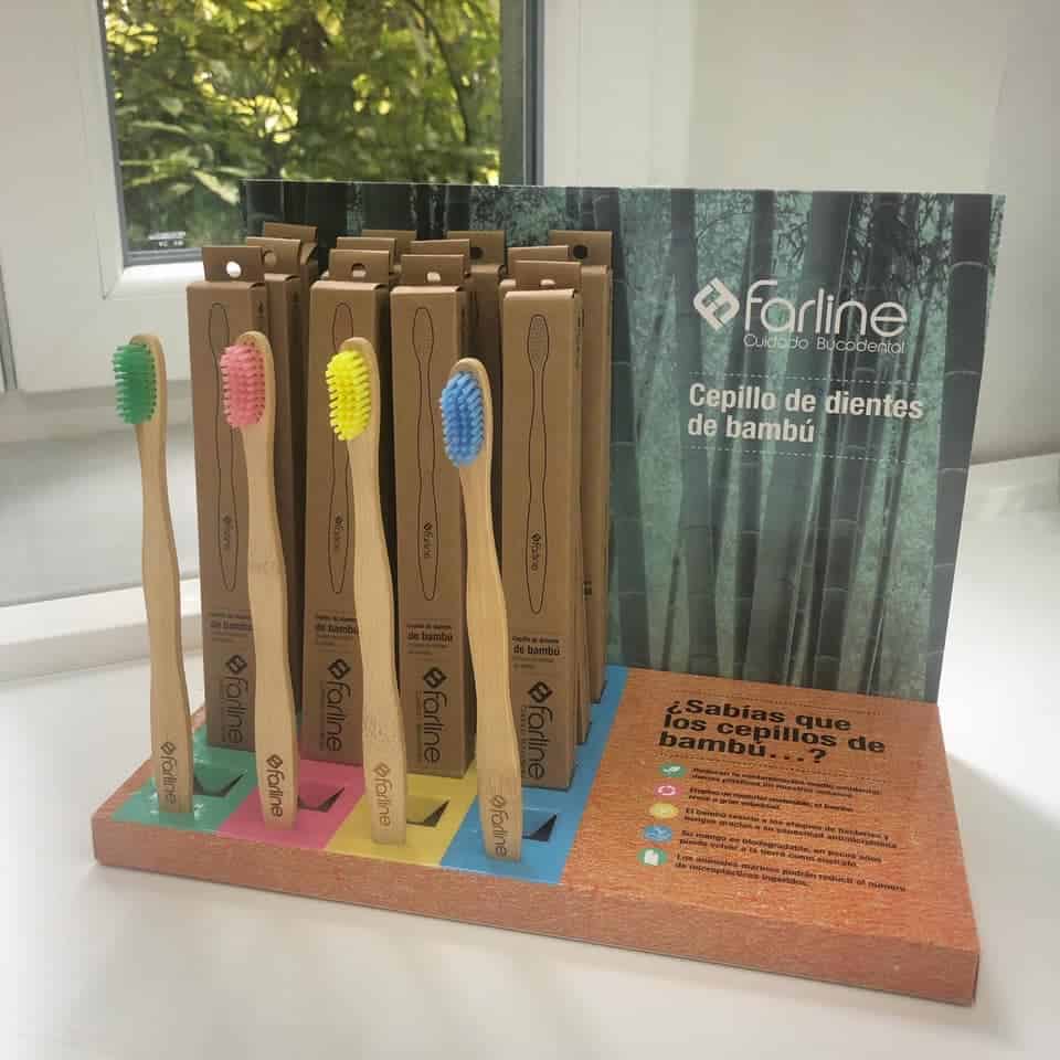 Présentoir comptoir Farline brosse à dent carton colorés