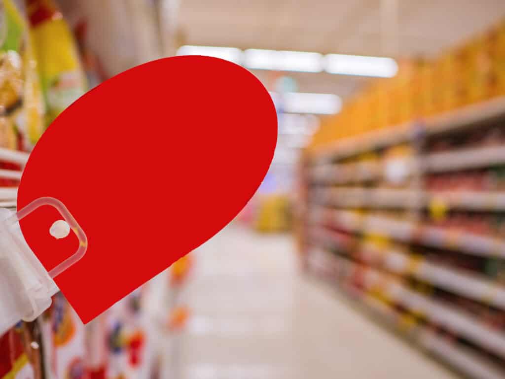 Habillage rayon stopper supermarché