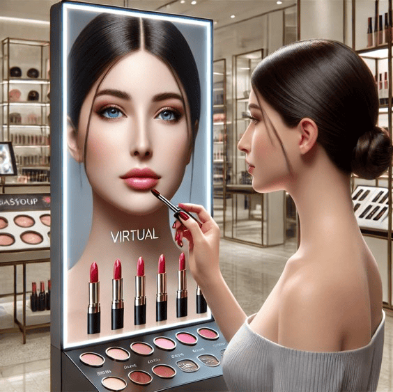 Etude et Conception en PLV cosmétique d’un miroir virtuel par Mayence
