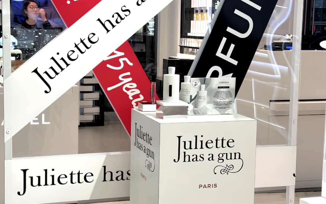 Un stand audacieu pour Juliette has a gun au Printemps Beauté