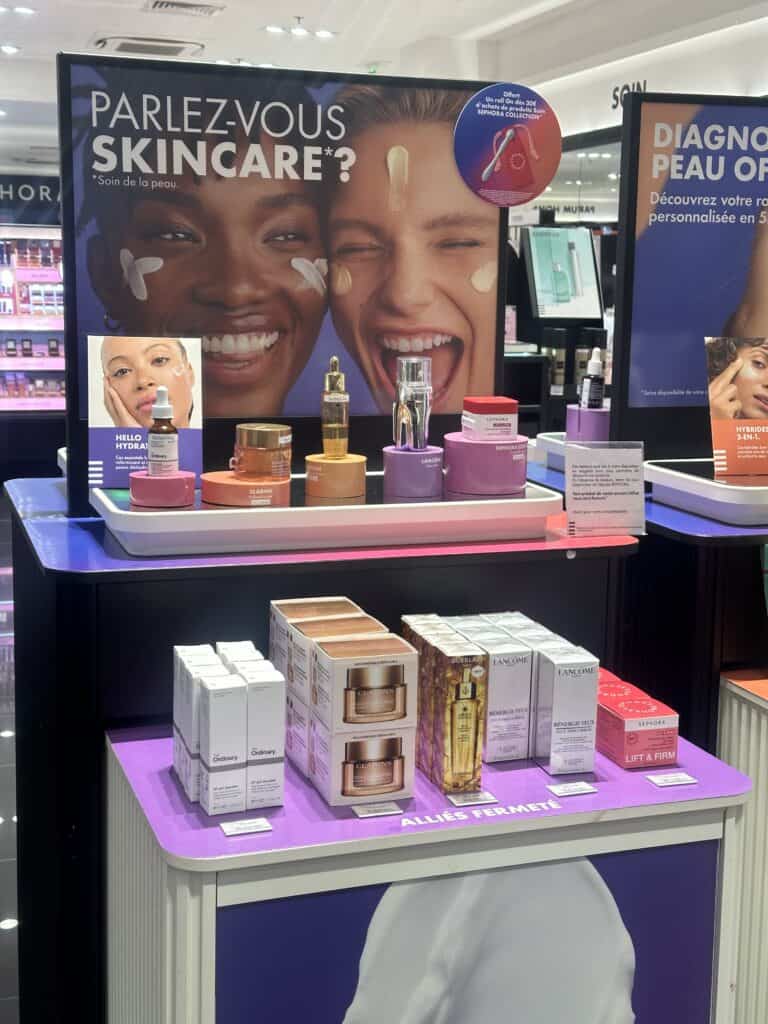 présentoir sephora opération skincare