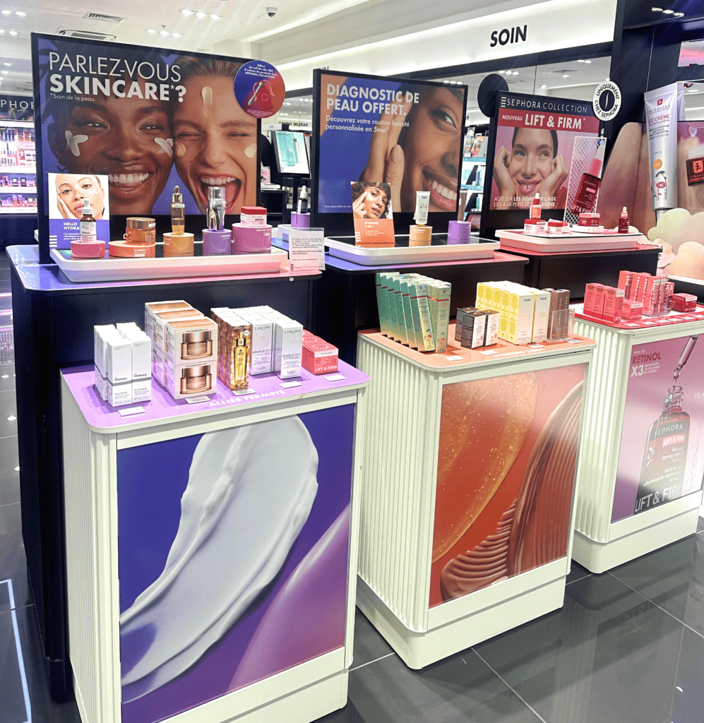 animation pour présentoir sephora opération skincare