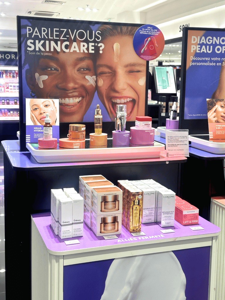 présentoir sephora opération skincare