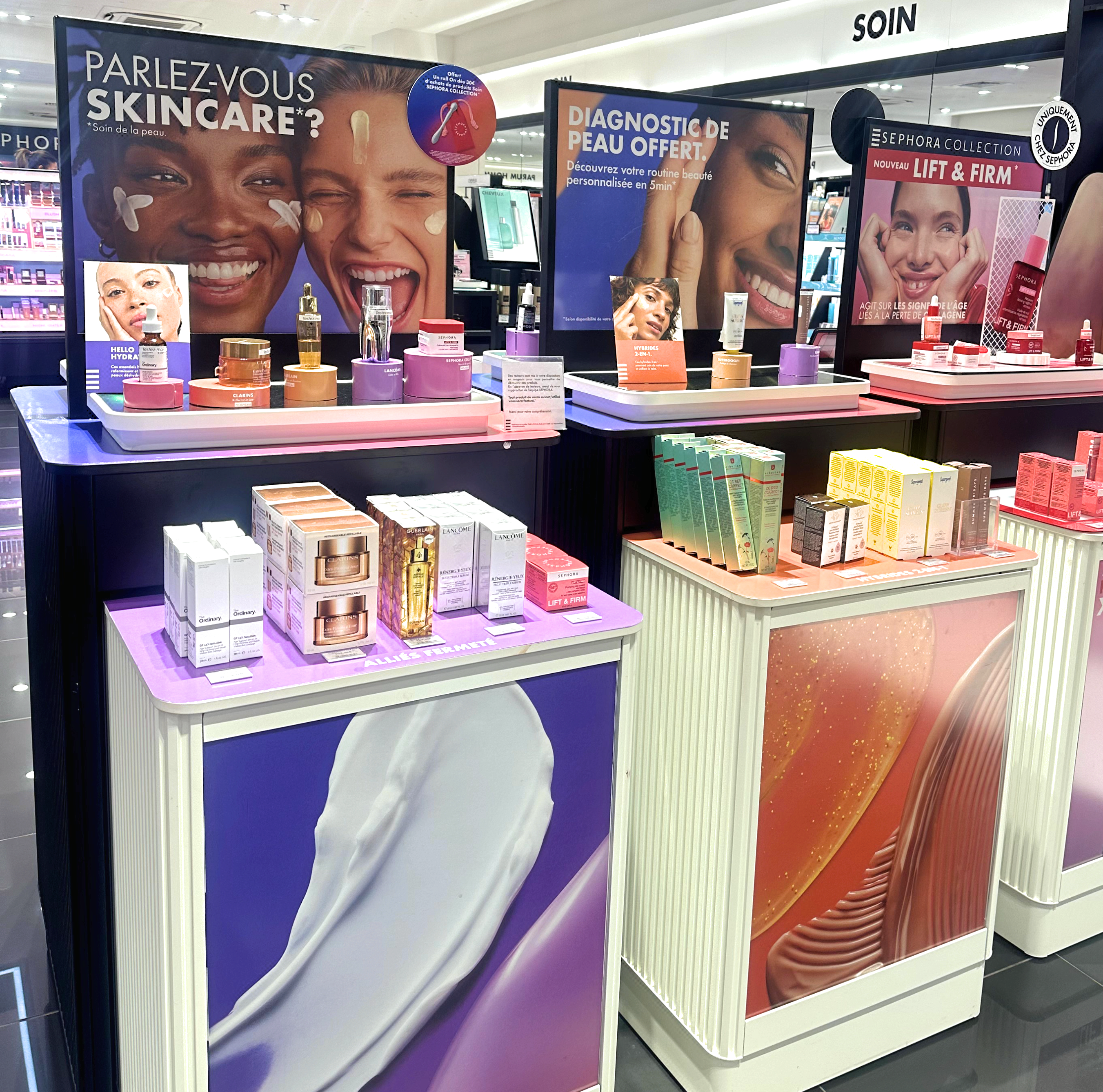 animation pour présentoir sephora opération skincare