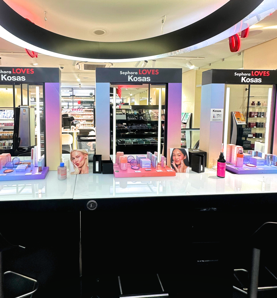 Habillage Kosas des Beauty Hub Sephora réalisé par Mayence