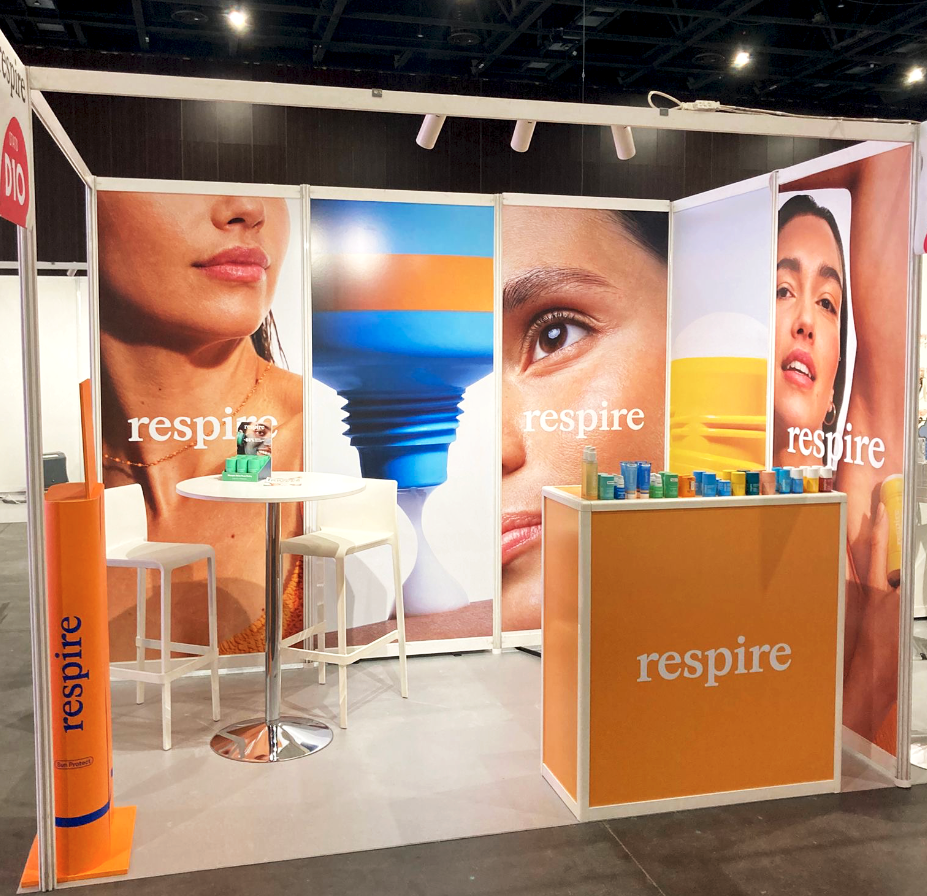 Stand Respire réalisé par Mayence à l’occasion des salons pharmaprivées