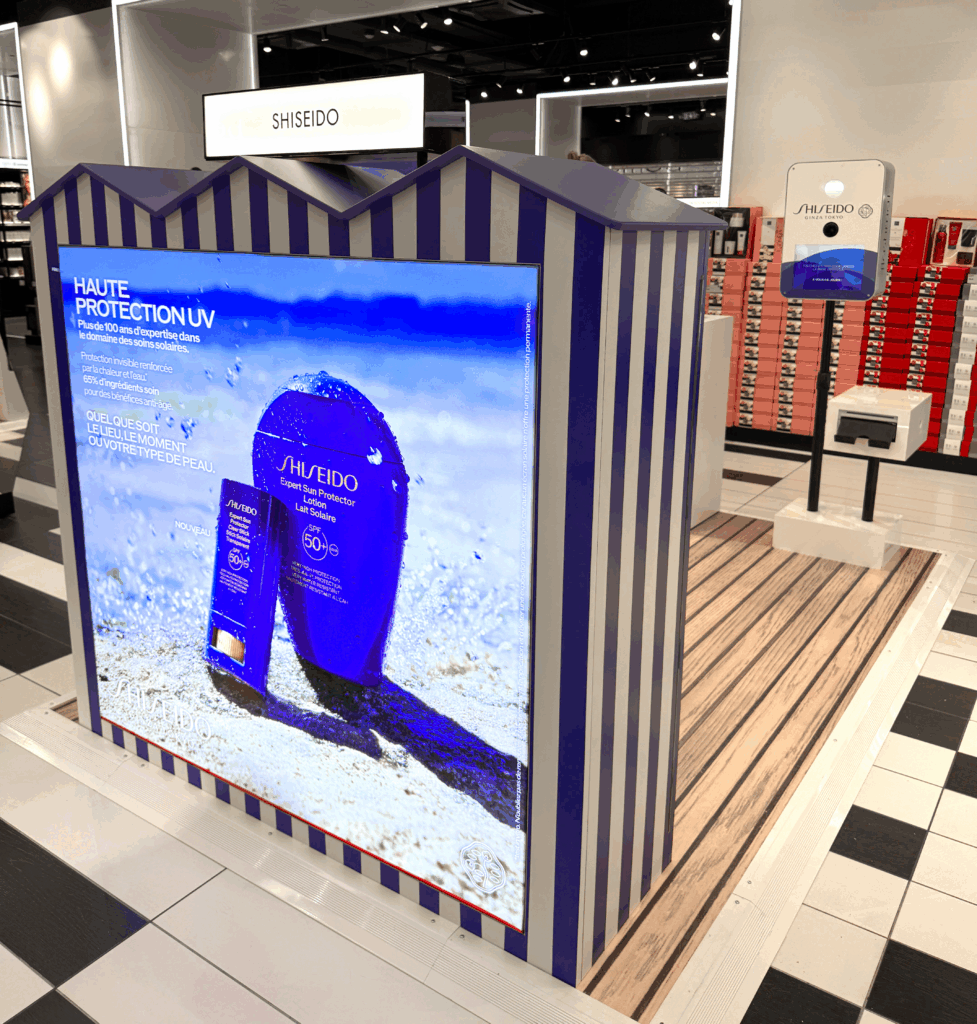 Mise en avant de la marque Shiseido au sein du magasin Sephora La Défense