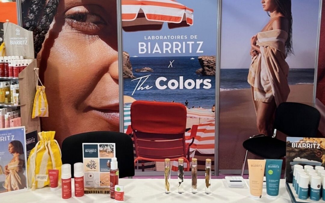 Réalisation du stand Laboratoires de Biarritz au Salon NHA : impression et pose de visuels par Mayence
