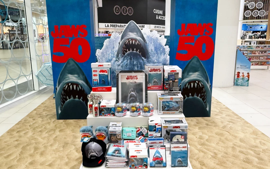 Les Dents de la Mer : une mise en avant marquante pour les 50 ans du film chez E.Leclerc, conçue par Mayence
