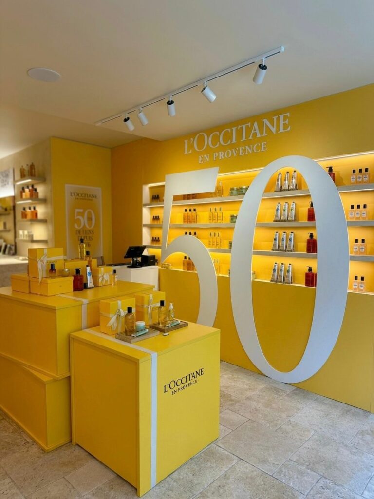 scénographie l'occitane 50ans