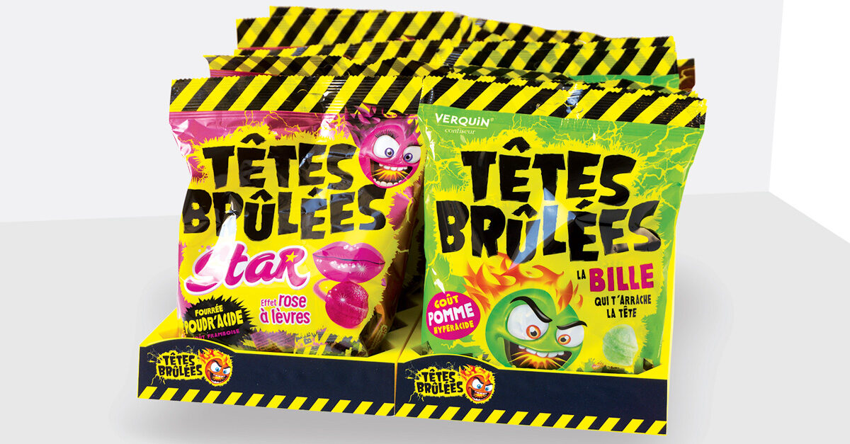 Des présentoirs sur mesure pour valoriser les bonbons Têtes Brûlées